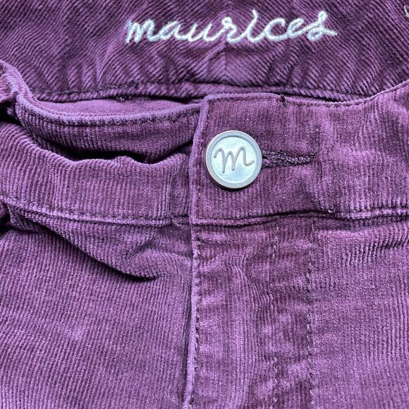 Maurices Women's Slim Wine Burgundy Corduroy Dress Mid Rise Pants Carrier Size M - Picture 3 of 10